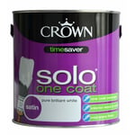 Crown Solo One Coat Satin Pure Brilliant White Wood & Metal Paint 2.5L