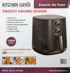 Kitchen Genie 1500W Electric Air Fryer 5L, BS Plug Cord, 230V,50Hz  KG-5L-AF