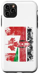 Coque pour iPhone 11 Pro Max Demi drapeaux canadiens kenyans | Kenya Canada vieilli vintage