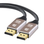 Port d'affichage 4/8K vers adaptateur HDMI câble vidéo et audio DP vers écran HDMI pour moniteur de projecteur de télévision pour ordinateur portable, Champagne Gold- 1M 8K