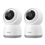 ieGeek 5MP Caméra Surveillance WiFi Interieur 2.4Ghz/5Ghz, 360°PTZ Caméra Interieur pour Bébé/Senior, Enregistrement 24H, Suivi Auto, Détection Humaine/Bruit, Alarmes(2PCS)