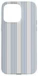 Coque pour iPhone 15 Pro Max Motif géométrique rayé blanc et bleu clair