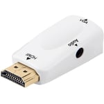 1080P hdmi Male a vga Femelle Adaptateur Video Convertisseur avec Sortie Audio N3 blanc