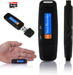 Enregistreur Vocal, Mini Enregistreur Vocal HD Portable 32 Go, Dictaphone Audio pour Réunions, Interviews, Conférences, Enregistreur Espion Numérique USB avec Mémoire + 100 Heures d'Enregistrement