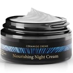 Night Cream Ceramide Moisturiser 50ml, Face Cream for Women with Shea Butter Squalane and Aloe Vera for Sensitive and Dry Skin Moisturiser Face Women - Face Care - Face Moisturiser - Satin Naturel