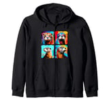 Otter Pop Art Colorful Drawing Painting Zip Hoodie