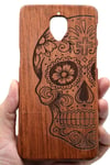 Phone Wood Case, Premium Quality Handmade Natural Wood Cover for iPhone for Samsung - Rosewood Skull,For iPhone5/5s/se