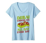 Womens Dubai Chocolate V-Neck T-Shirt