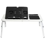 tempo di saldi Table Basse PC Support Pliable Ordinateur Portable Tablette avec Ventilateurs