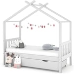 Vidaxl - Cadre de lit enfant avec tiroir blanc pin massif 80x160 cm