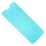 ANSIO® Long Tapis de Bain en PVC antidérapant Anti-moisissure avec Trous de Drainage et ventouses Lavable en Machine Bleu Sarcelle 102 x 40 cm