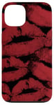 Coque pour iPhone 13 Rouge à lèvres mignon baisers pour filles et femmes