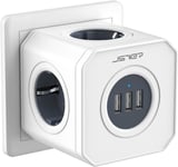 Cube Multiprise Murale,Prise Multiple Usb 7 En 1 Bloc Multiprise 4 Prise Usb Secteur Avec 3 Ports Usb Chargeur(15,5W) Pour La