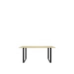 Muuto - 70/70 Table - Large - 225 x 90, Skiva - Vit laminat - Plywoodkant, Underrede - Svart - Matbord - TAF Studio