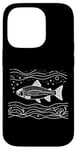 Coque pour iPhone 14 Pro Line Art Poisson Aquariste & Ichtyologiste Truite arc-en-ciel