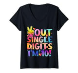 Womens Peace Out Single Digits I'm 10 Birthday Girl 10th Years Old V-Neck T-Shirt