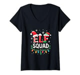 Womens Xmas Elf Squad Family Christmas Matching Pajamas Tee V-Neck T-Shirt