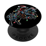 Rodeo Barrel Racer Barrel Chapeau de Noël PopSockets PopGrip Adhésif