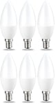 Amazon Basics Lot de 6 petites ampoules LED en forme de flamme Culot Edison à vis E14 5.5 W (équivalent 40 W) Blanc chaud Intensité non variable