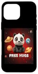 Coque pour iPhone 16 Pro Max Free Hugs – Panda dans l'espace/ours cosmique pour garçons et filles