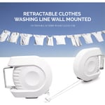 12M Washing Line Rope Reel Retractable Clothes Airer Wall Mounted Cloth Support