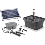 Kit pompe solaire bassin avec filtre, batterie et anneau led, 300L-8W