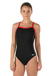 Speedo Maillot de Course Endurance + Solide Flyback Training Suit, Femme, 819016-972, Noir/Rouge, 38