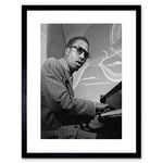 Wee Blue Coo VINTAGE PORTRAIT JAZZ LEGEND THELONIOUS MONK PIANIST FRAMED ART PRINT B12X3771