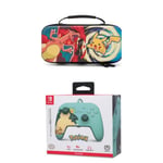 Manette SWITCH Filaire Nintendo Pokémon: Snorlax & Friends Officielle + Sacoche Switch Pokemon Pikachu vs. Dracaufeu