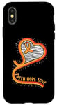 Coque pour iPhone X/XS Faith Hope Love Ruban orange pour sensibilisation à la leucémie et au cancer