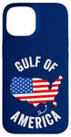 Coque pour iPhone 15 Golfe des États-Unis Amérique Carte drôle Golfe du Mexique Drapeau USA 4 juillet