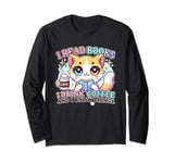 Kawaii Anime Read Books Drink Coffee Know Things Cat Long Sleeve T-Shirt