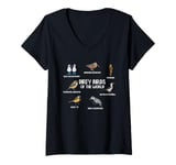 Womens Dirty Birds Of The World Birding Bird Watching Bird Lover V-Neck T-Shirt