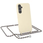 For Samsung Galaxy A54 phone chain silicone phone case to hang around case Beige