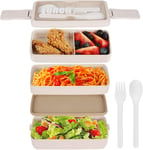 Macco Bento Lunch Boxes for Adults Kids, 3 Layer Bento Box, Lunch Box with comp