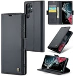 Samsung Galaxy S22 Ultra      Pu Wallet Case    [Black]