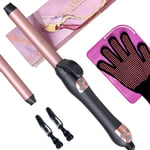 LANDOT Automatic Rotating Curling Iron 25mm(1-inch): Auto Hair Curler Long Barrel for All Hair Types - Easy-to-use Ceramic Curling Wand - Salon Quality Curls and Waves - Adjustable Temp Dual Voltage