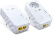 Prise CPL Duo Wi-FI 600 MB/s avec 2 Ports Fast Ethernet 100 MB/s (CPL Wi-FI) et 1 Port Fast Ethernet 100 MB/s (CPL) et Prise gigogne.[Y244]