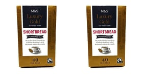 M&S Luxury Gold Shortbread Teabags Biscuit Flavour 40 Tea Bags 116g X 2 Pack