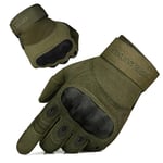 FREE SOLDIER Gants Tactiques Gants Moto Gant Militaire Jointure Dure pour La Randonnée Escalade Sports De Plein Air Vélo VTT Travailler(Armée Verte,S)