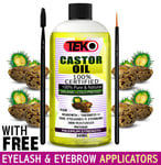 100% Pure Organic Castor Oil for Eyelashes ❤️ Eyebrows Hair Growth Body Care 🔥✅