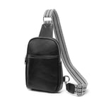 Miss Lulu Tendance Sac Banane pour Femme, Sac Bandoulière Crossbody Bag Homme, Design Rétro (Noir)