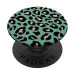 PopSockets Leopard Cheetah Animal Print Teal Blue Green PopSockets PopGrip: Swappable Grip for Phones & Tablets