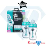 Tommee Tippee Twin Pack Anti-Colic 3Month+ Baby Bottles 340ml Heat Sensing 