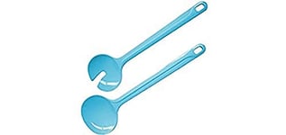 FACKELMANN Statement Lot de 2 Couverts à Salade, 29,5 cm, passent au Lave-Vaisselle, idéaux pour de délicieuses salades et de pâtes, fabriqués en Allemagne, Couleur : Bleu