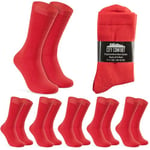 Chaussettes Mi-Mollet Homme - Paquets Multiples de Doux et Confortable Chaussette Coton Homme Taille Unique 40-45 (Rouge-Lot de 6)