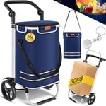 KESSER® Chariot de Courses Pliable avec Une capacité de 56 litres et Une Charge maximale de 50 kg | Chariot 3-en-1, Diable et Sac à bandoulière | Chariot de Courses Pliable avec Compartiment