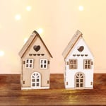 3Pcs Mini Christmas Wooden House Charming Christmas Decoration  Parties