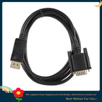 GRWIBEOU-Adaptateur DP vers VGA,câble de 1.8m,convertisseur vidéo DisplayPort mâle vers VGA mâle pour PC portable,projet HD 1080P - Type Black