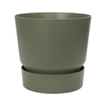 ELHO Pot de fleurs rond Greenville 47 - Extérieur - Ø 47 x H 44,1 cm - Vert feuille